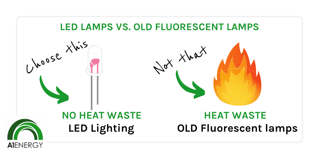 LED lamps vs old fluorescent lamps in mid-Atlantic area | A1 Energy