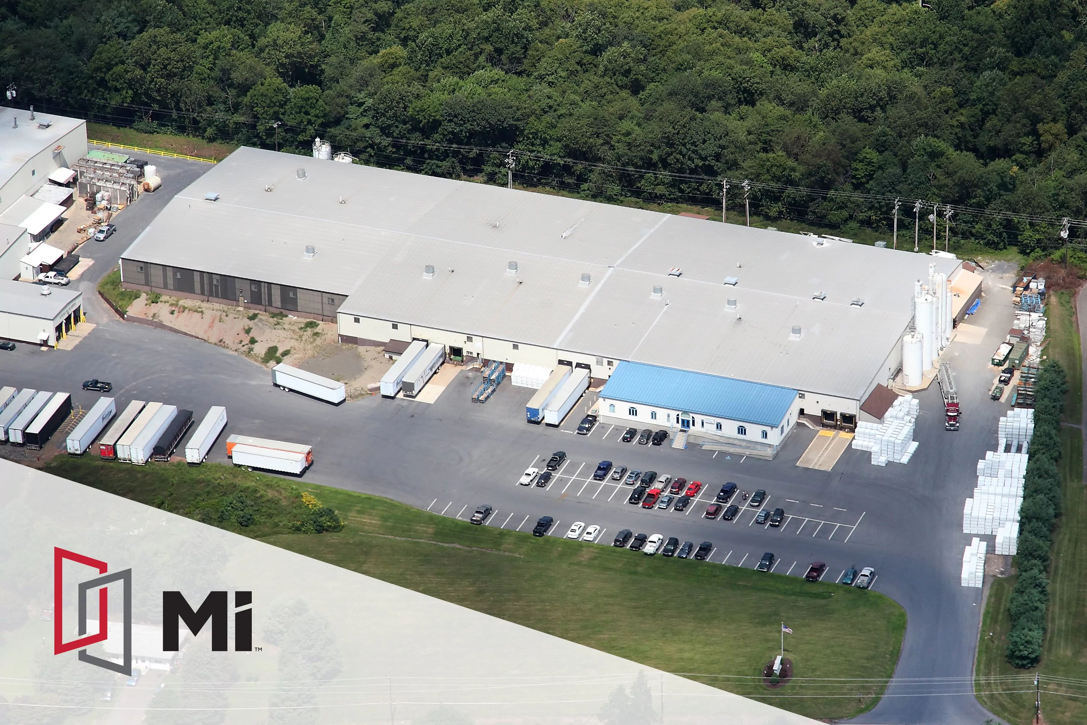 MI Windows and Doors facility aerial photo