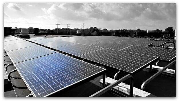 Solar PV self ballasted on flat roof
