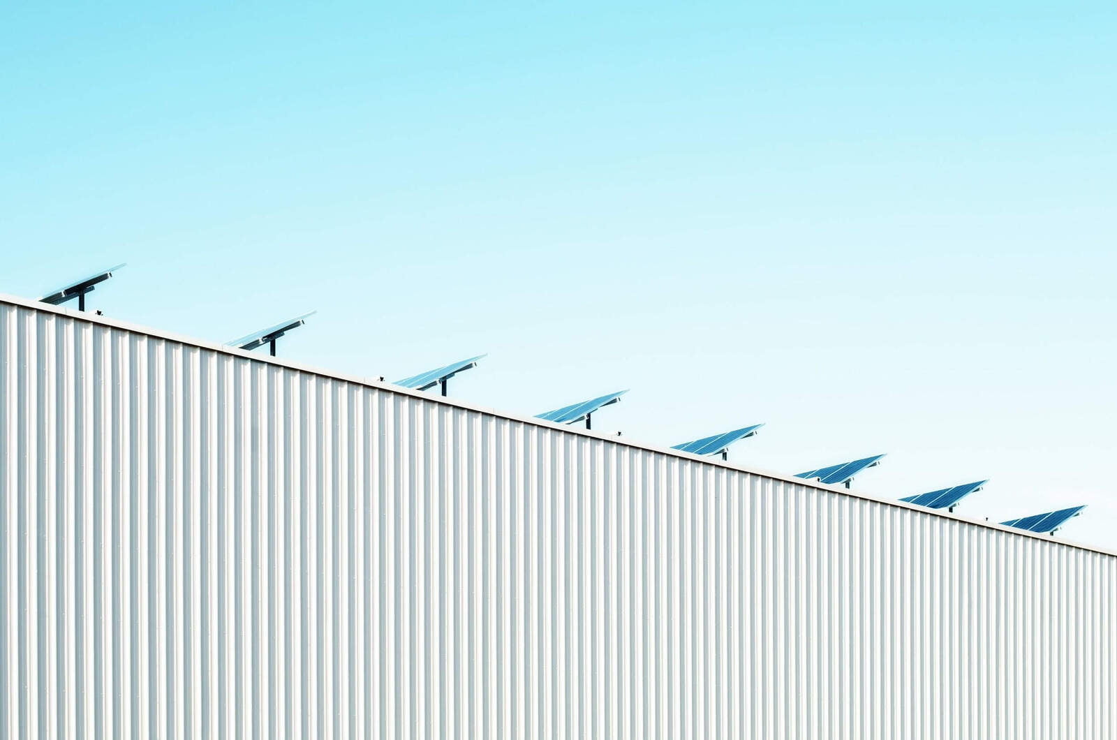 Solar panels on warehouse roof